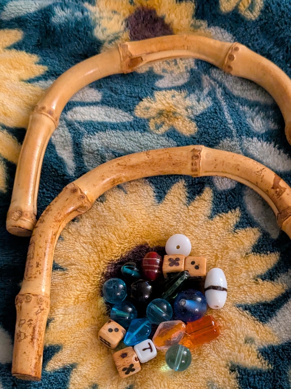Bamboo For Replacement Or Diy Projects AND Mixed Glass And Dice Glass Beads